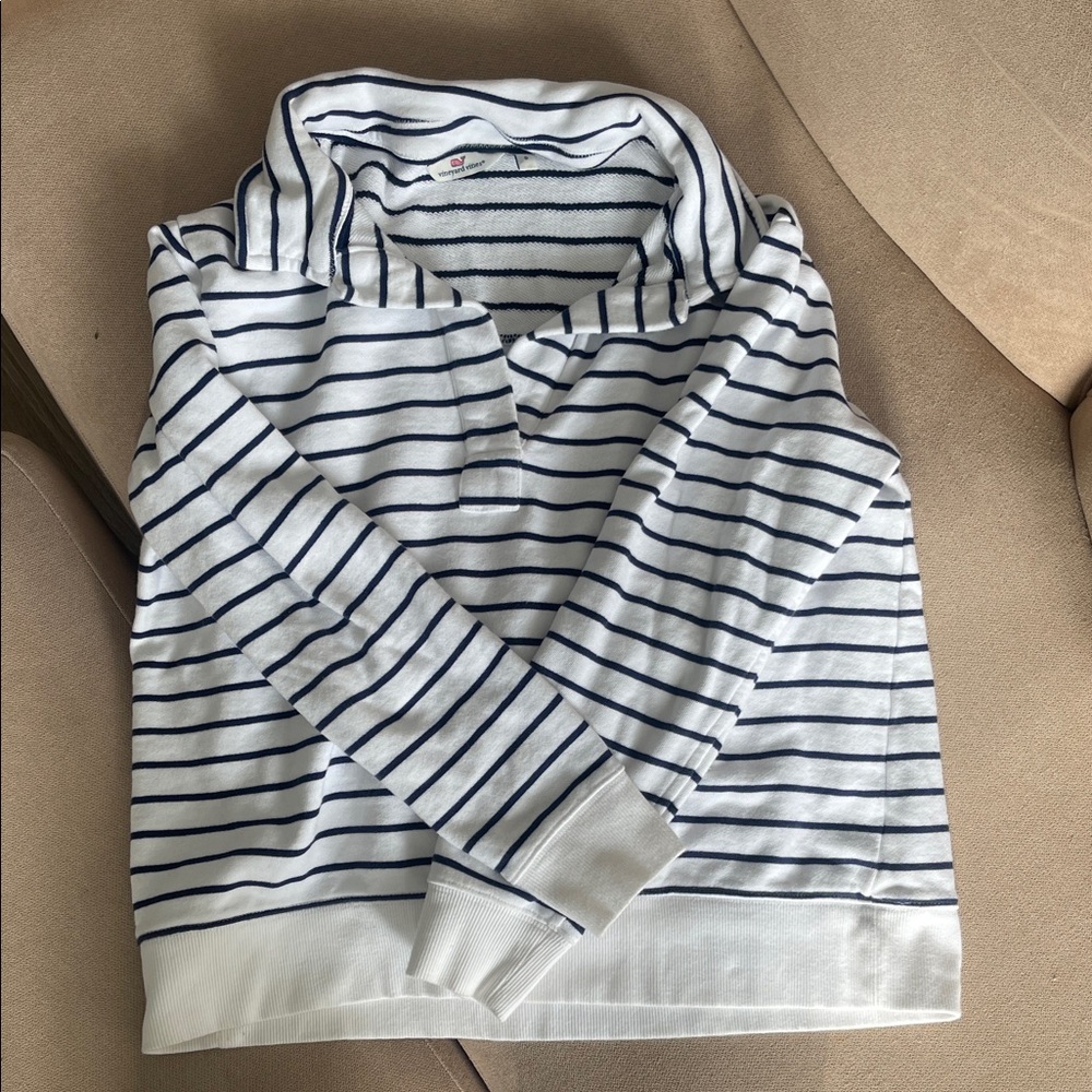 Vineyard Vines Striped Pullover (Navy & White) - Size S 100% Cotton